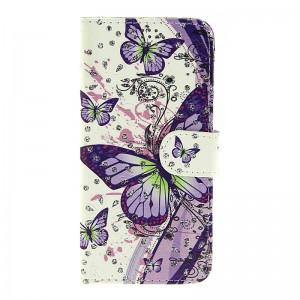 Θήκη Strass Purple Butterfly Flip Cover για Samsung Galaxy A6 2018 (Design)