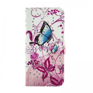 Θήκη Strass Pink Blue Butterfly Flip Cover για Huawei Honor 6C/Nova Smart (Design)