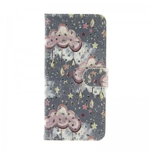 Θήκη Strass Pink Clouds and Golden Rain Flip Cover για Samsung Galaxy A42 (Design) 
