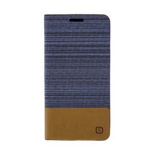 Θήκη Flip Cover Υφασμάτινη με δέρμα στο κάτω μέρος για LG G5 (Γαλάζιο)