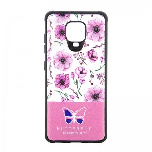 Θήκη Pink Flowers & Butterfly Back Cover για Xiaomi Redmi Note 9S/ 9 Pro (Design)