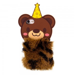 Θήκη Furry 3D Back Cover Brown Bears για iPhone 7/8  (Καφέ)