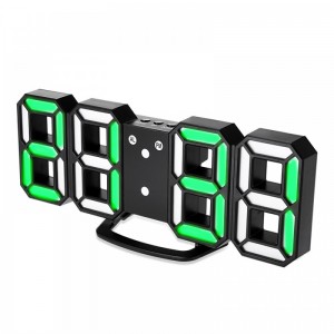 LED Επιτραπέζιο Ψηφιακό Ρολόι-Ξυπνητήρι με Πράσινη Ένδειξη Ώρας (Μαύρο) 