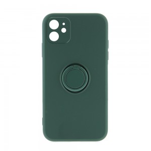 Θήκη Silicone Ring Back Cover με Προστασία Κάμερας για iPhone 12 (Κυπαρισσί)