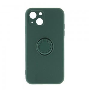 Θήκη Silicone Ring Back Cover με Προστασία Κάμερας για iPhone 14 Plus (Κυπαρισσί)