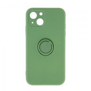 Θήκη Silicone Ring Back Cover με Προστασία Κάμερας για iPhone 13 (Matcha Green)