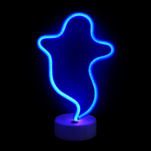 Επιτραπέζιο Φωτιστικό Neon-LED σε Σχήμα Φάντασμα (Μπλε)