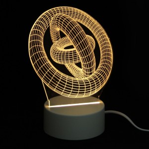 Επιτραπέζιο 3D Φωτιστικό LED σε Σχήμα Rings (Άσπρο)