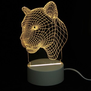 Επιτραπέζιο 3D Φωτιστικό LED σε Σχήμα Puma (Άσπρο)