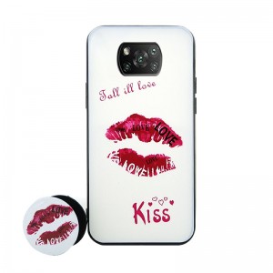 Θήκη 3D με Popsocket Lipstick Kiss Love Back Cover για Xiaomi Poco X3 NFC (Design)
