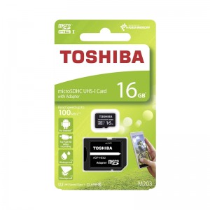 MicroSDHC Toshiba M203 16GB Class10 + Adaptor
