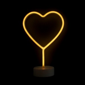 Επιτραπέζιο Φωτιστικό Neon-LED σε Σχήμα Καρδιά (Κίτρινο)