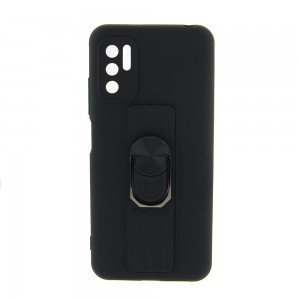 Θήκη Ring Case Back Cover με Προστασία Κάμερας για Xiaomi Redmi Note 10 5g / Poco M3 Pro (Μαύρο)