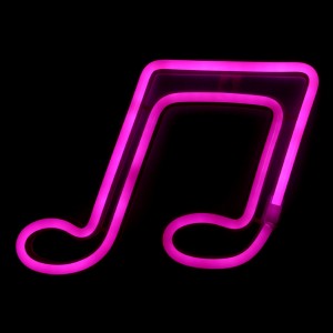 Επιτοίχιο Φωτιστικό Neon-LED σε Σχήμα Μουσική Νότα (Ροζ)