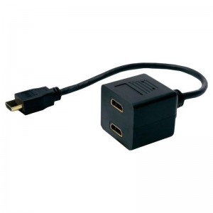 Powertech HDMI Splitter 19 Pin Male to 2x HDMI Female CAB-H053 (Μαύρο)