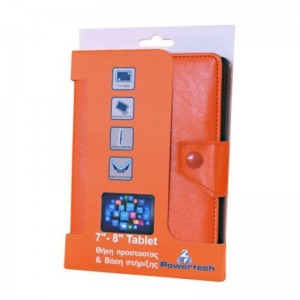 Θήκη Tablet Powertech Φάκελος Flip Cover για Universal 7-8'' (Πορτοκαλί)