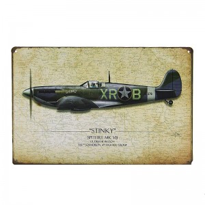 Μεταλλική Διακοσμητική Πινακίδα Τοίχου Sticky Spitfire 20X30