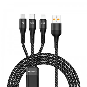 Καλώδιο Awei CL-972 3 in 1 USB to Micro USB, Type-C, Lightning (Μαύρο)
