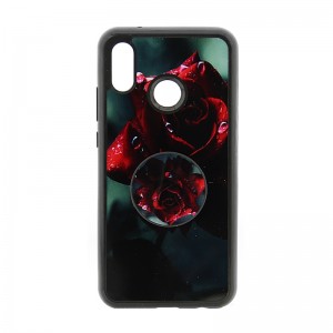 Θήκη Popsocket Red Rose Back Cover για Huawei P20 Lite  (Design)