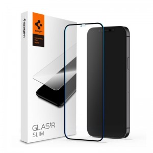 Tempered Glass Spigen Glas.TR Slim Full Cover για iPhone 12/12 Pro (Black)