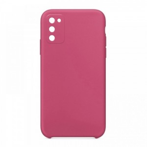Θήκη OEM Silicone Back Cover με Προστασία Κάμερας για Samsung Galaxy A02s (Dark Pink)