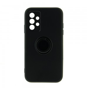 Θήκη Silicone Ring Back Cover με Προστασία Κάμερας για Samsung Galaxy A52 / A52 5G (Μαύρο)