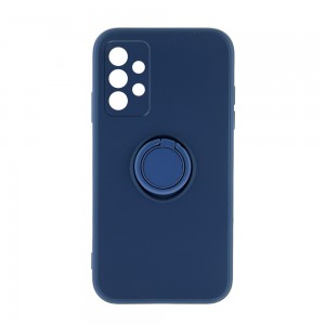 Θήκη Silicone Ring Back Cover με Προστασία Κάμερας για Samsung Galaxy A52 / A52 5G (Μπλε)