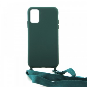 Θήκη OEM Σιλικόνης Matte Back Cover με Λουράκι για Samsung Galaxy A31 (Casal Green)
