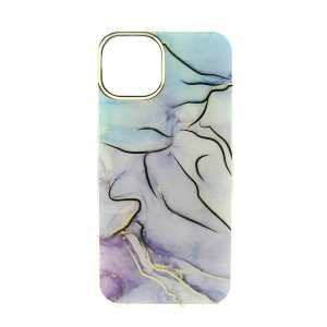 Θήκη Abstract Gold Marble Back Cover για iPhone 14 Plus (Lilac Purple)