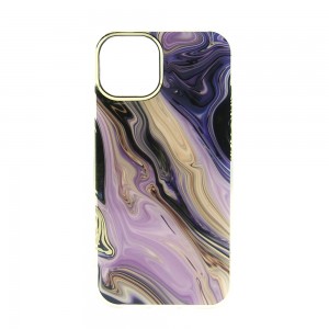 Θήκη Abstract Gold Marble Back Cover για iPhone 14 Pro Max (Purple)