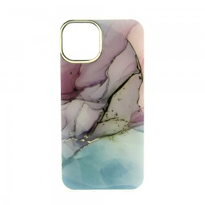 Θήκη Abstract Gold Marble Back Cover για iPhone 14 Plus (Stellar Purple) 