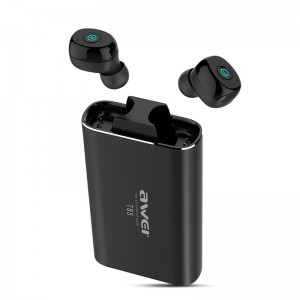 Ασύρματα Bluetooth Ακουστικά με Βάση Φόρτισης Awei T85  (Μαύρο)