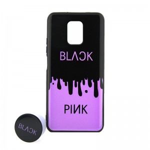 Θήκη με Popsocket Black & Pink Back Cover για Xiaomi Redmi Note 9S/ 9 Pro (Design) 