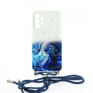 Θήκη Blue Glitter Back Cover με Κορδόνι & Προστασία Κάμερας για Samsung Galaxy A13 4G (Design)