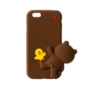 Θήκη Cartoon 3D Τeddy Βear And Chick Love Back Cover για iPhone 6/6S (Καφέ)