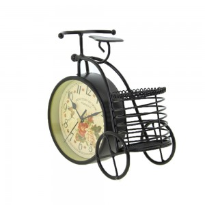 Μεταλλικό Ρολόι-Μολυβοθήκη σε Σχήμα Ποδήλατο (Μαύρο)