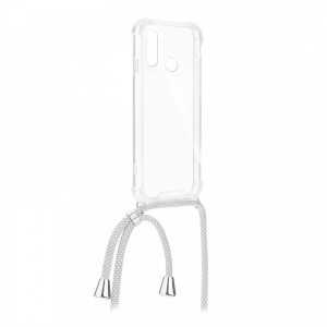 Θήκη OEM Σιλικόνης Cord Back Cover με Λουράκι για Xiaomi Redmi 7 (Άσπρο-Γκρι)