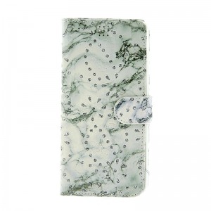 Θήκη Strass Cracked White Marble Flip Cover για Huawei P40 Lite E (Design) 