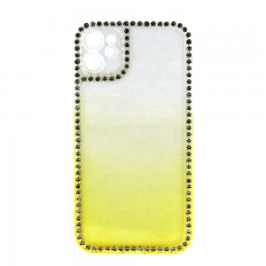Θήκη Σιλικόνης Diamond Back Cover με Προστασία Κάμερας για iPhone 14 (Διαφανές Κίτρινο)