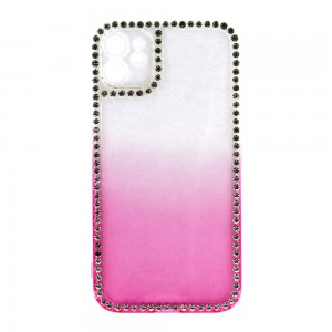 Θήκη Σιλικόνης Diamond Back Cover με Προστασία Κάμερας για iPhone 13 Pro Max (Διαφανές Ροζ)