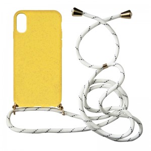 Θήκη Eco-Friendly Back Cover με Λουράκι για iPhone X/XS (Κίτρινο) 