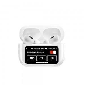  Ασύρματα Ακουστικά Bluetooth TWS με Ένδειξη Οθόνης (Άσπρο) (ph08_Akoustika)