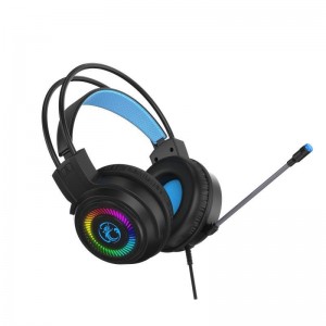 Gaming Ενσύρματα Headphones Apedra HD-480 με Μικρόφωνο & RGB Φωτισμό (Μαύρο)