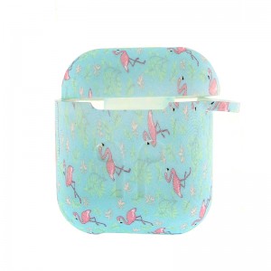 Θήκη Silicone Flamingos in Blue με Κλιπ για Apple AirPods (Design)