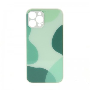 Θήκη Glass Floating Colors Back Cover για iPhone 11 Pro Max (Άσπρο-Πράσινο)