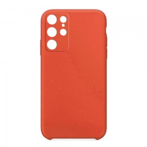 Θήκη OEM Silicone Back Cover με Προστασία Κάμερας για Samsung Galaxy S22 Ultra (Orange)