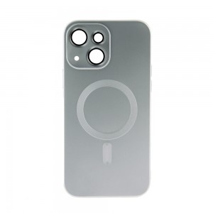 Θήκη Magnetic Matt Back Cover με Προστασία Κάμερας για iPhone 14 Plus (Silver)