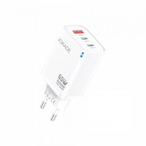 Φορτιστής Jokade JB101 με 2x Θύρα Type-C & 1x Θύρα USB-A 65W (Άσπρο) (ph07_Phone_Charger)