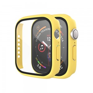 Θήκη Προστασίας με Tempered Glass για Apple Watch 45mm (Κίτρινο)