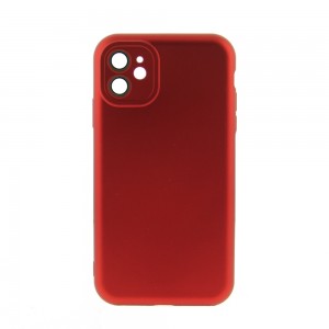 Θήκη Metallic Back Cover με Προστασία Κάμερας για iPhone 11 (Κόκκινο) 